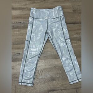 Iridescent camo Zyia Active workout crops